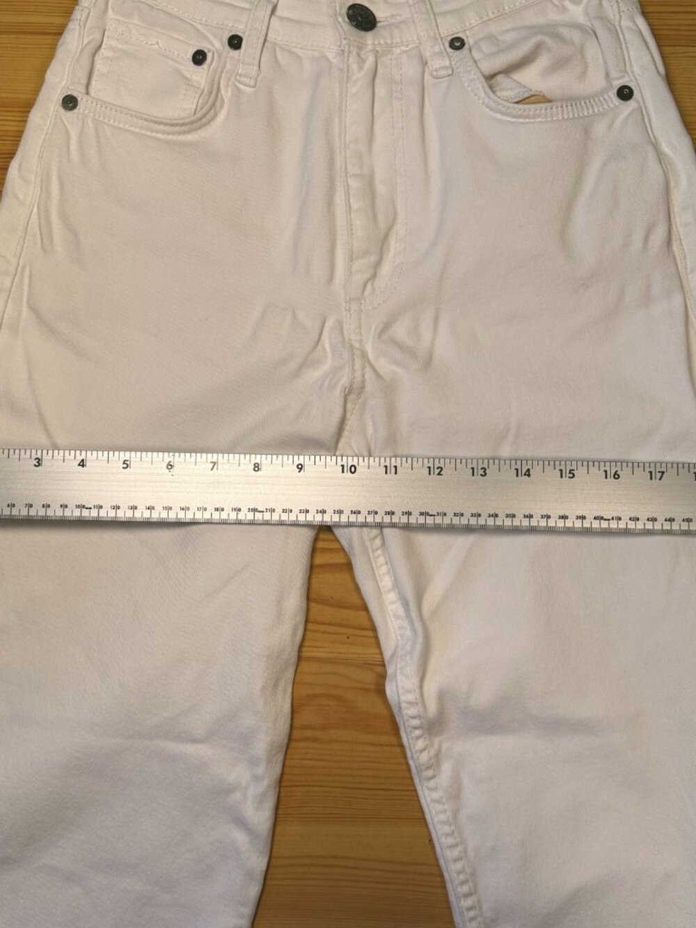 Rag & Bone Women's Size 25 White Wide-Leg Denim Jeans Frayed Hem High Rise - Picture 11 of 16